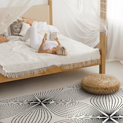 Vinyl tapijt Stijlvolle bloemen met donkere lijnen