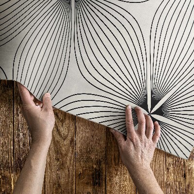 Vinyl tapijt Stijlvolle bloemen met donkere lijnen