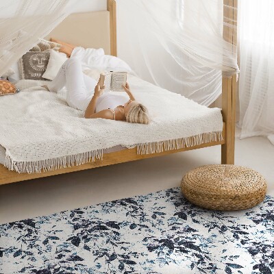 Tapijt vinyl Aquarel indigo wijnbladeren