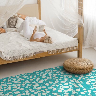 Vinyl vloerkleed Een compositie van wilde bloemen en bladeren