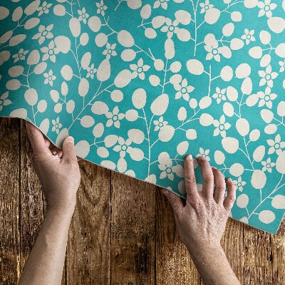 Vinyl vloerkleed Een compositie van wilde bloemen en bladeren