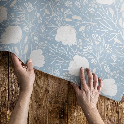 Tapijt vinyl Prachtige bloemen op een pastelkleurige achtergrond