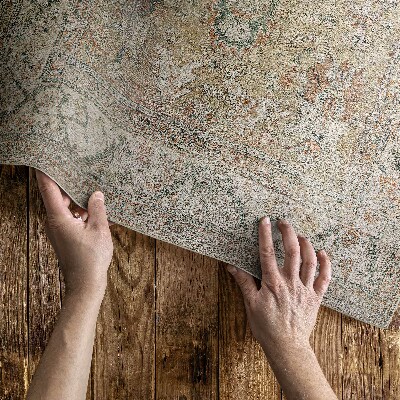 Tapijt vinyl Oud beige patroon