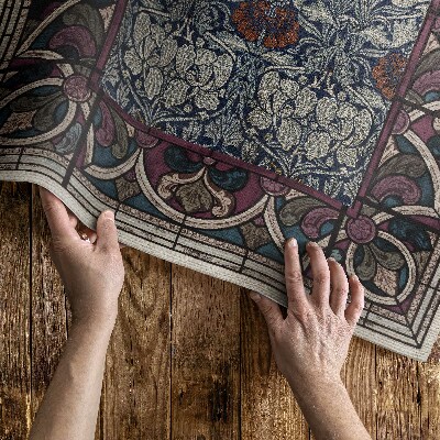 Vinyl tapijt Gotische rode glas-in-loodramen