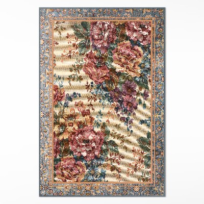 Vinyl tapijt Decoratief bloemenpatroon in retrostijl