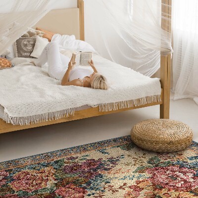 Vinyl tapijt Decoratief bloemenpatroon in retrostijl