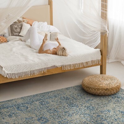 Vinyl tapijt Blauw bloemen vervaagd patroon