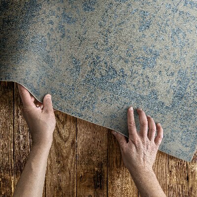 Vinyl tapijt Blauw bloemen vervaagd patroon