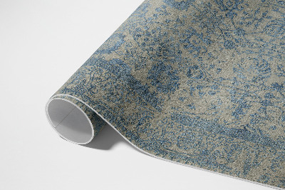 Vinyl tapijt Blauw bloemen vervaagd patroon