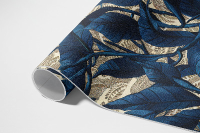 Tapijt vinyl Korenbloemblauwe plantenbladeren natuurmotief