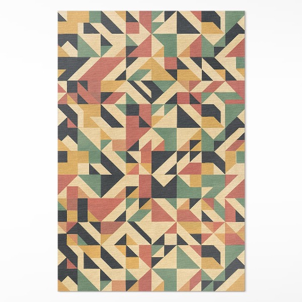 Vinyl vloerkleed Kleurrijke abstractie van driehoeken en vierkanten