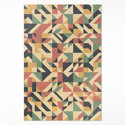 Vinyl vloerkleed Kleurrijke abstractie van driehoeken en vierkanten