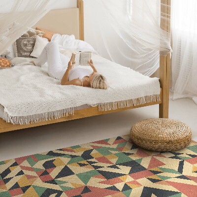 Vinyl vloerkleed Kleurrijke abstractie van driehoeken en vierkanten