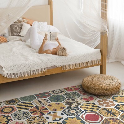 Vinyl tapijt Gepatroneerd vintage hexagon mozaïek