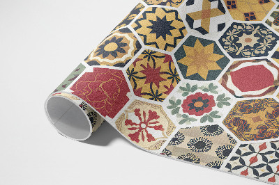 Vinyl tapijt Gepatroneerd vintage hexagon mozaïek