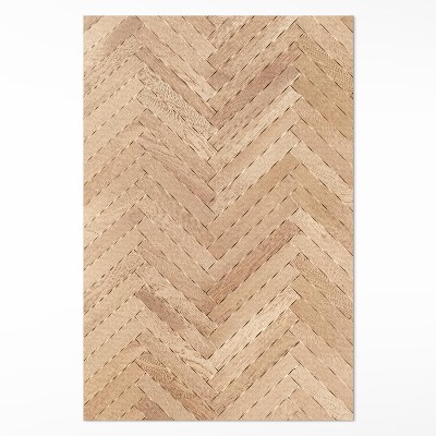 Tapijt vinyl Elegante visgraat lichte houten parket