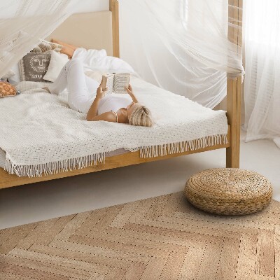 Tapijt vinyl Elegante visgraat lichte houten parket