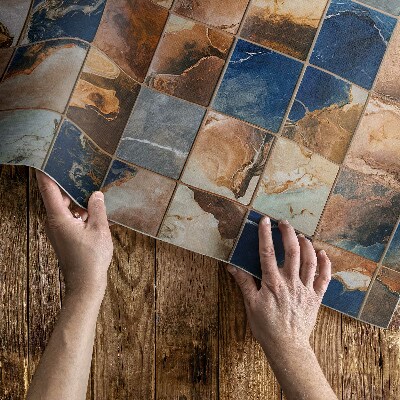 Vinyl vloerkleed vintage stenen mozaïek