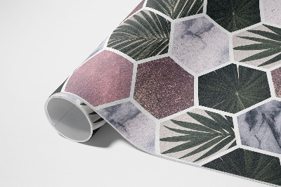 Tapijt vinyl Zeshoekige stenen mozaïekbladeren