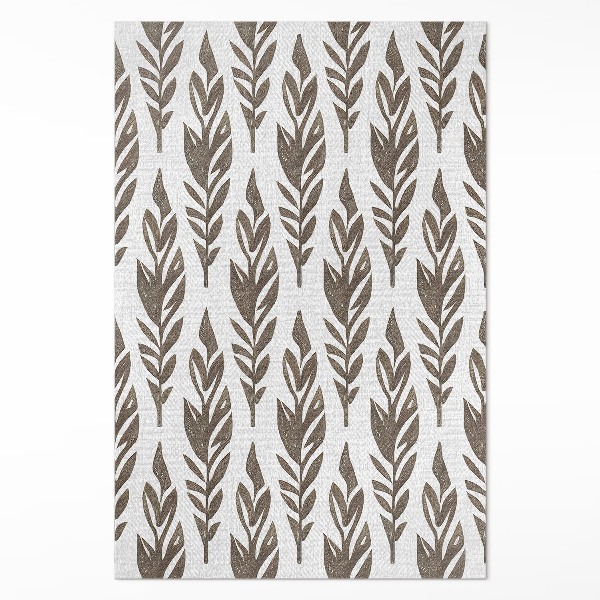 Vinyl vloerkleed Geschilderde bladeren boho plant vintage patroon