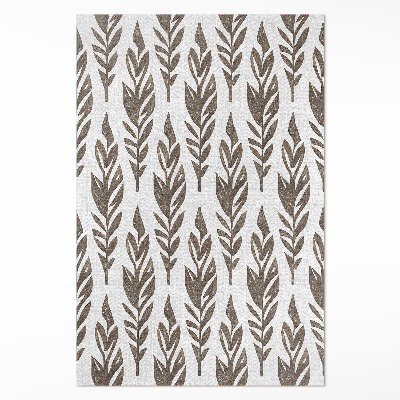 Vinyl vloerkleed Geschilderde bladeren boho plant vintage patroon