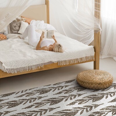 Vinyl vloerkleed Geschilderde bladeren boho plant vintage patroon