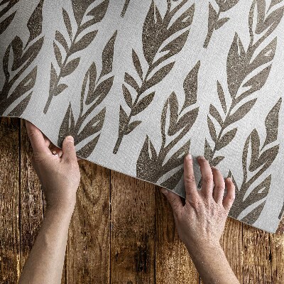 Vinyl vloerkleed Geschilderde bladeren boho plant vintage patroon