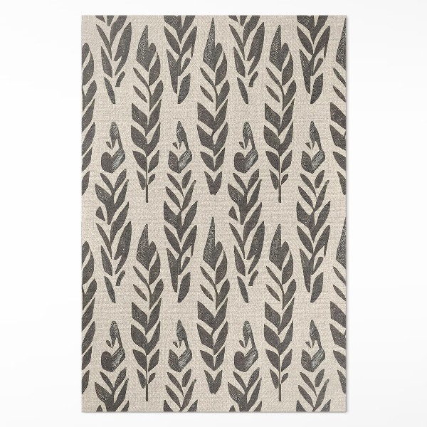 Tapijt vinyl Boho beschilderde bladeren in vintage stijl