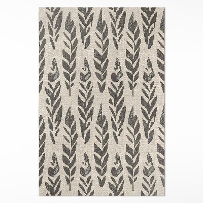 Tapijt vinyl Boho beschilderde bladeren in vintage stijl