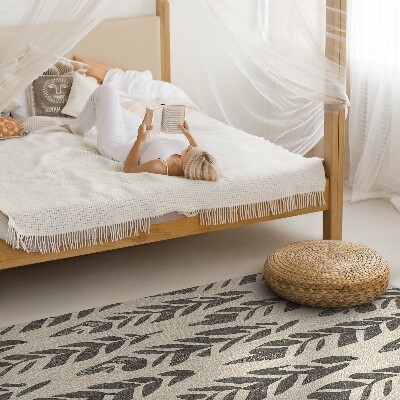 Tapijt vinyl Boho beschilderde bladeren in vintage stijl