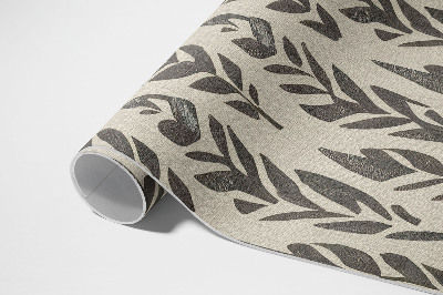 Tapijt vinyl Boho beschilderde bladeren in vintage stijl