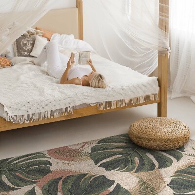 Vinyl vloerkleed Een compositie van vintage monsterabladeren en varens