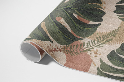 Vinyl vloerkleed Een compositie van vintage monsterabladeren en varens