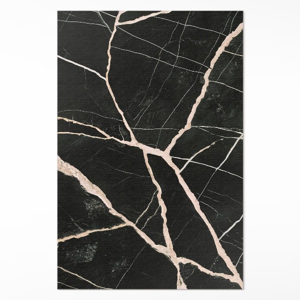 Vinyl tapijt Donker gebarsten marmer glamour contrast
