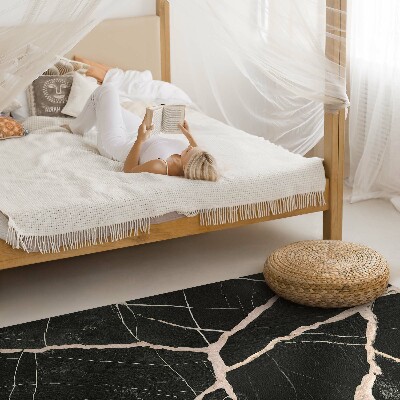 Vinyl tapijt Donker gebarsten marmer glamour contrast