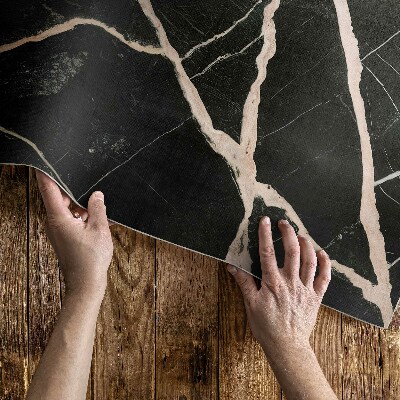 Vinyl tapijt Donker gebarsten marmer glamour contrast