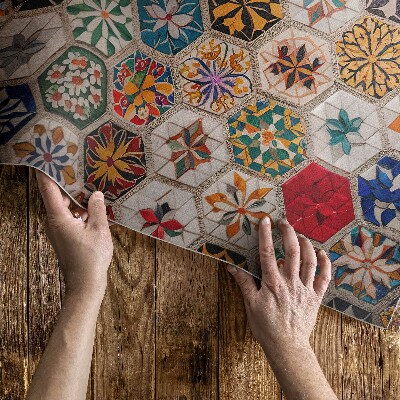 Tapijt vinyl Kleurrijke abstracte retro mozaïek