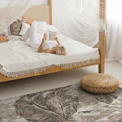 Vinyl vloerkleed Plantenbladeren en ruwe betontextuur