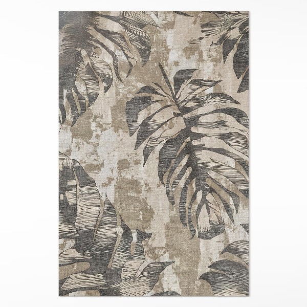 Vinyl tapijt Boho bladeren plant met textuur in rauwe stijl