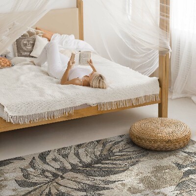 Vinyl tapijt Boho bladeren plant met textuur in rauwe stijl