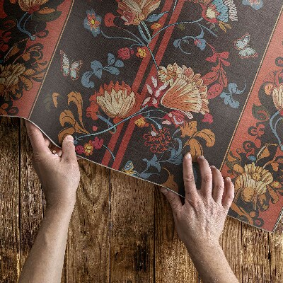 Vinyl tapijt Vintage bloemenornament