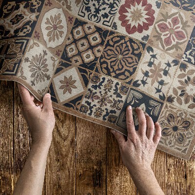 Tapijt vinyl Oude vintage tegels met mozaïekpatroon