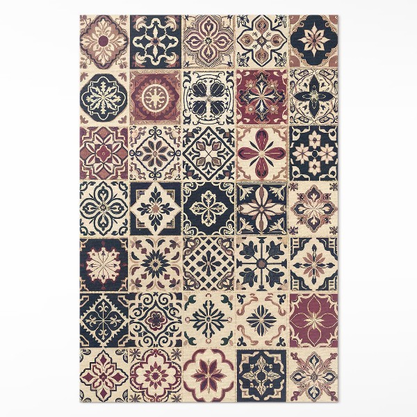 Vinyl vloerkleed Oude mozaïektegels met patroon in vintage stijl