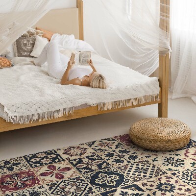 Vinyl vloerkleed Oude mozaïektegels met patroon in vintage stijl