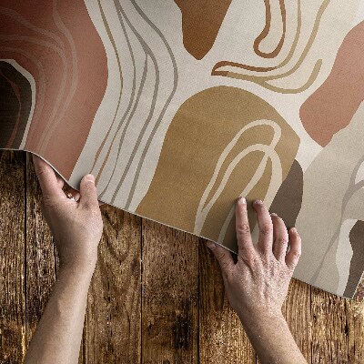 Vinyl vloerkleed Pastel boho lijnen en vlekken