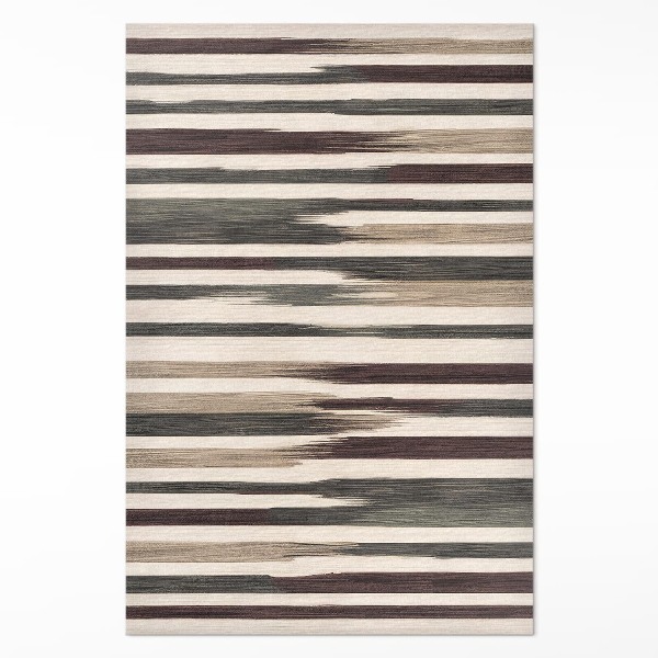 Vinyl vloerkleed Geschilderde boho-strepen in pastelkleuren