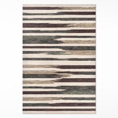 Vinyl vloerkleed Geschilderde boho-strepen in pastelkleuren