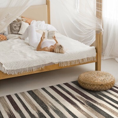 Vinyl vloerkleed Geschilderde boho-strepen in pastelkleuren