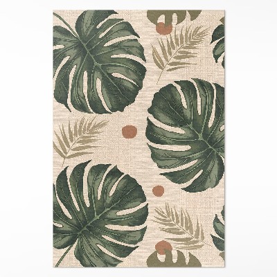 Vinyl tapijt Boho monstera bladeren stoffen achtergrond