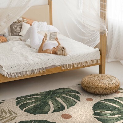 Vinyl tapijt Boho monstera bladeren stoffen achtergrond